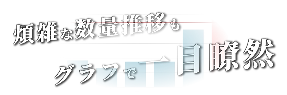 煩雑な数量管理もグラフで一目瞭然